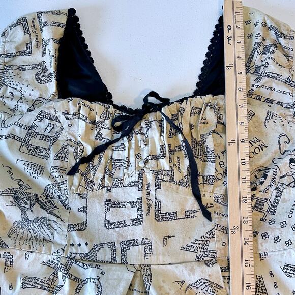Harry Potter Marauder's Map Gothic Milk Maid Pinup Lolita Corset Tutu Dress XL - Picture 13 of 15